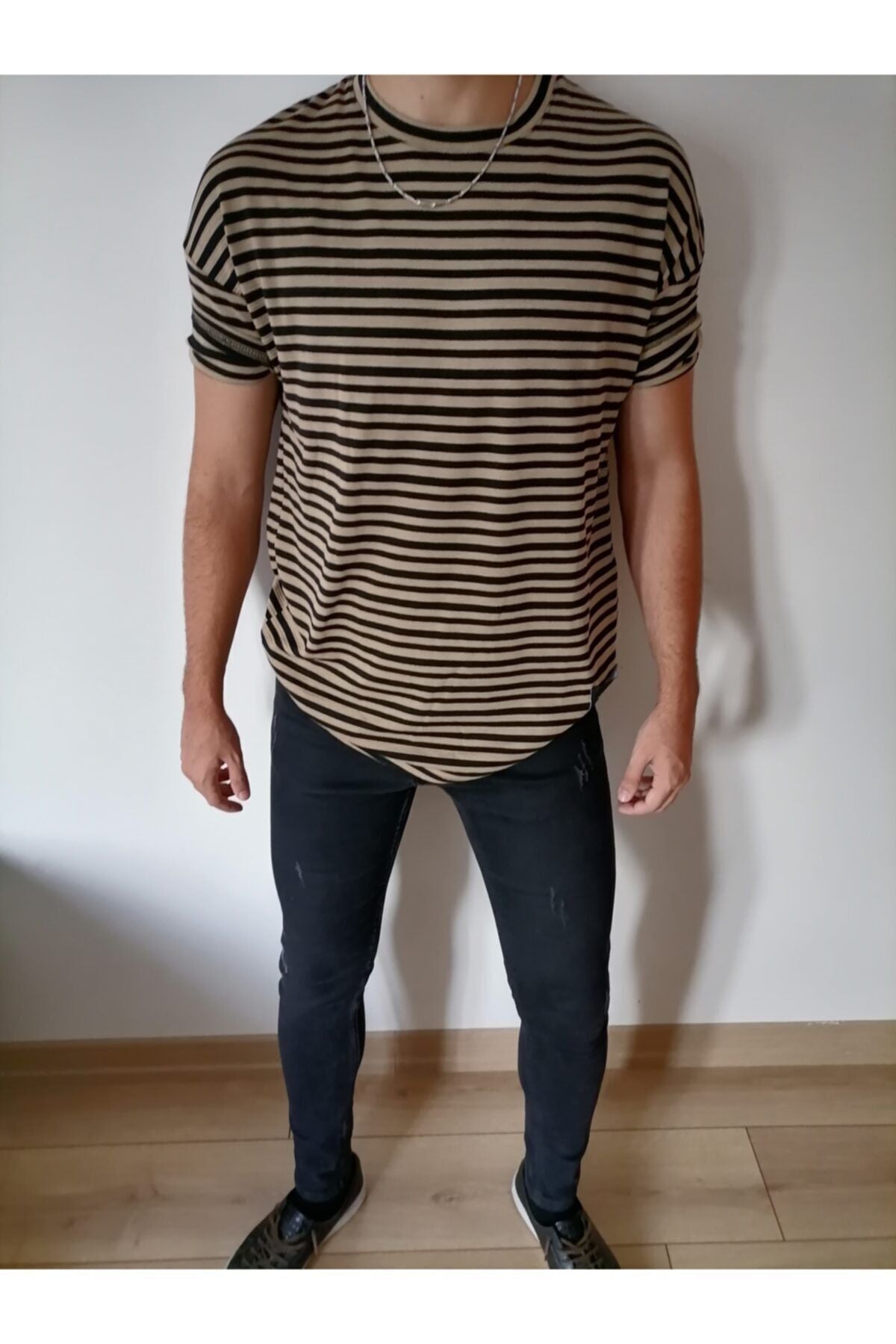 Oversize Çizgili Tişört