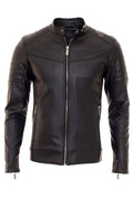 Erkek Siyah Slim Fit Suni Deri Ceket