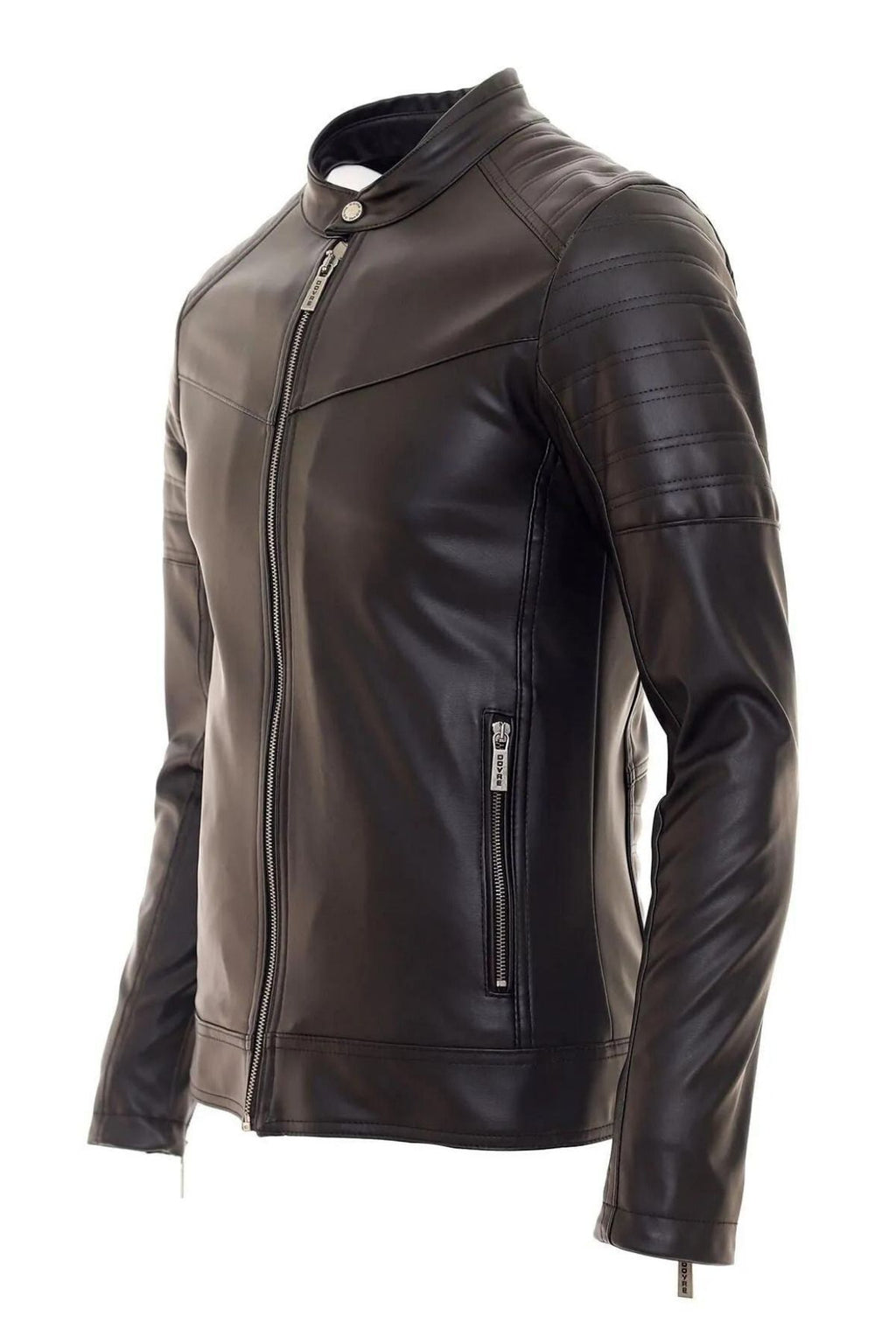 Erkek Siyah Slim Fit Suni Deri Ceket
