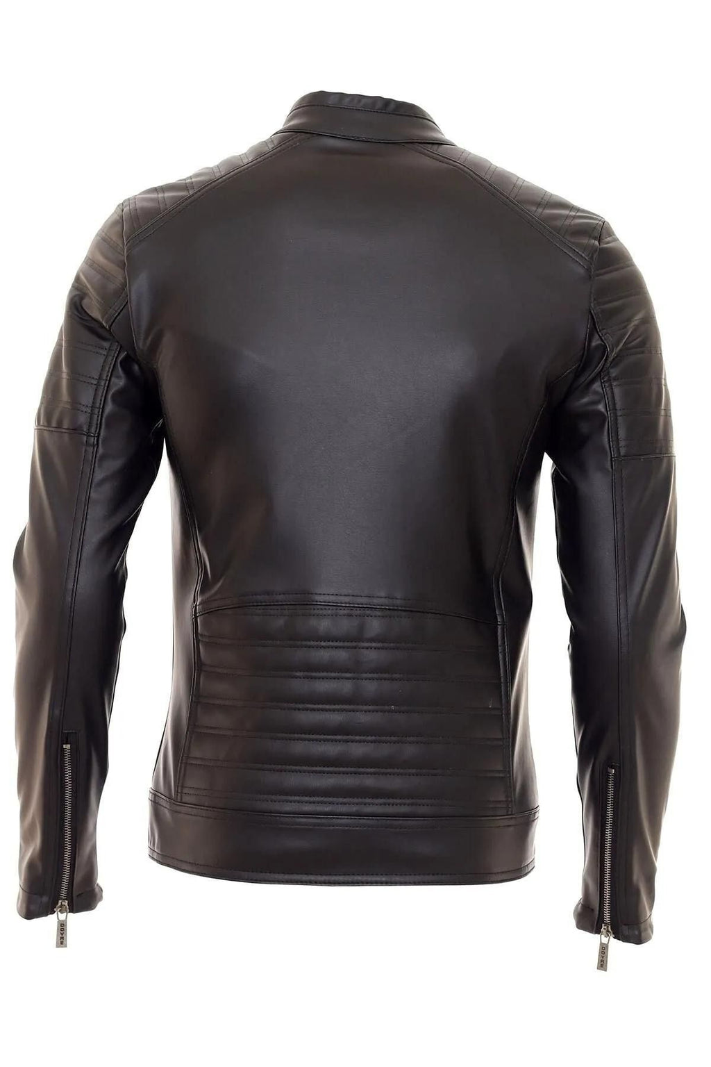 Erkek Siyah Slim Fit Suni Deri Ceket