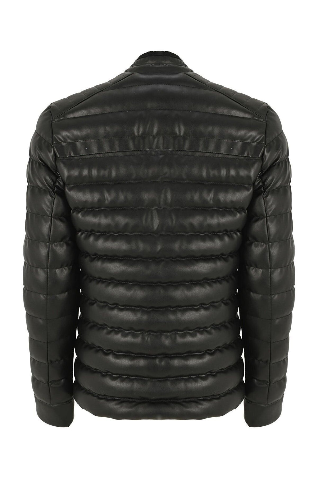 Magical Fashıon Yeni Sezon Erkek Siyah Slim Fit Deri Mont