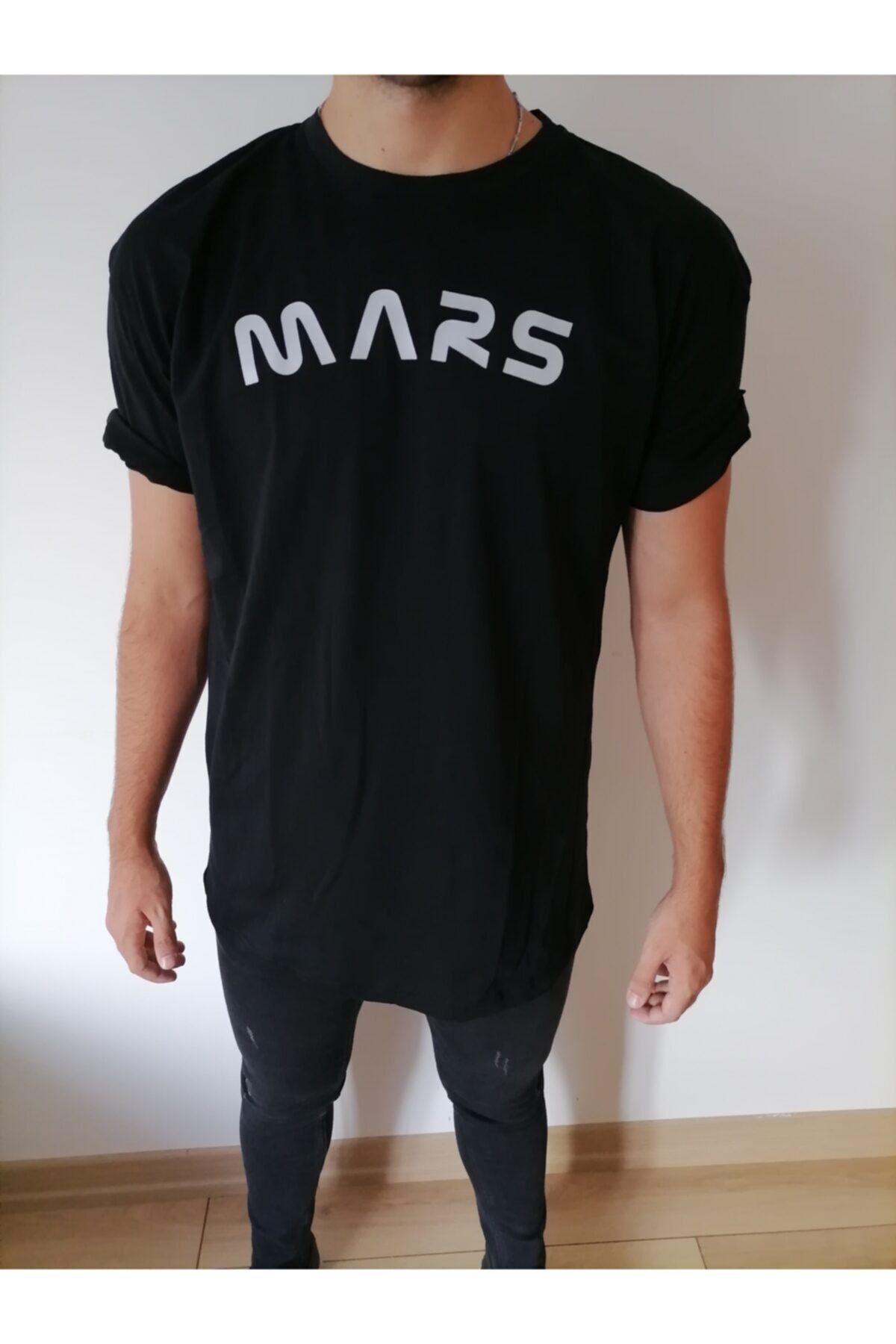 Mars Baskılı Oversize Tişört