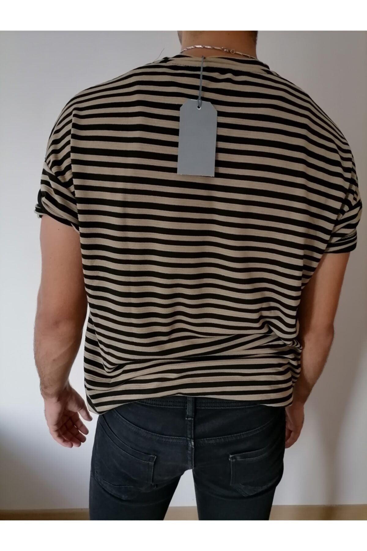 Oversize Çizgili Tişört