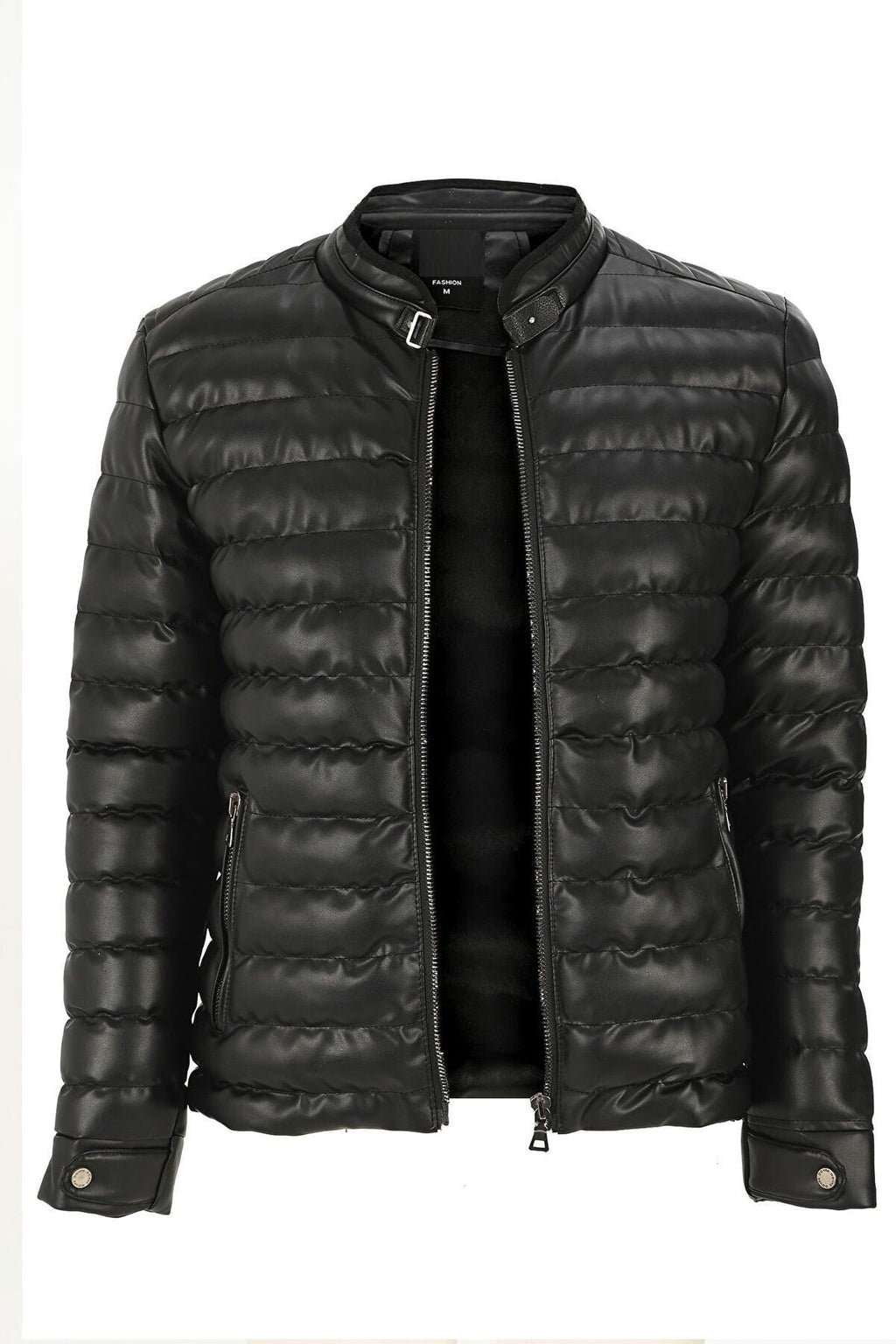 Magical Fashıon Yeni Sezon Erkek Siyah Slim Fit Deri Mont