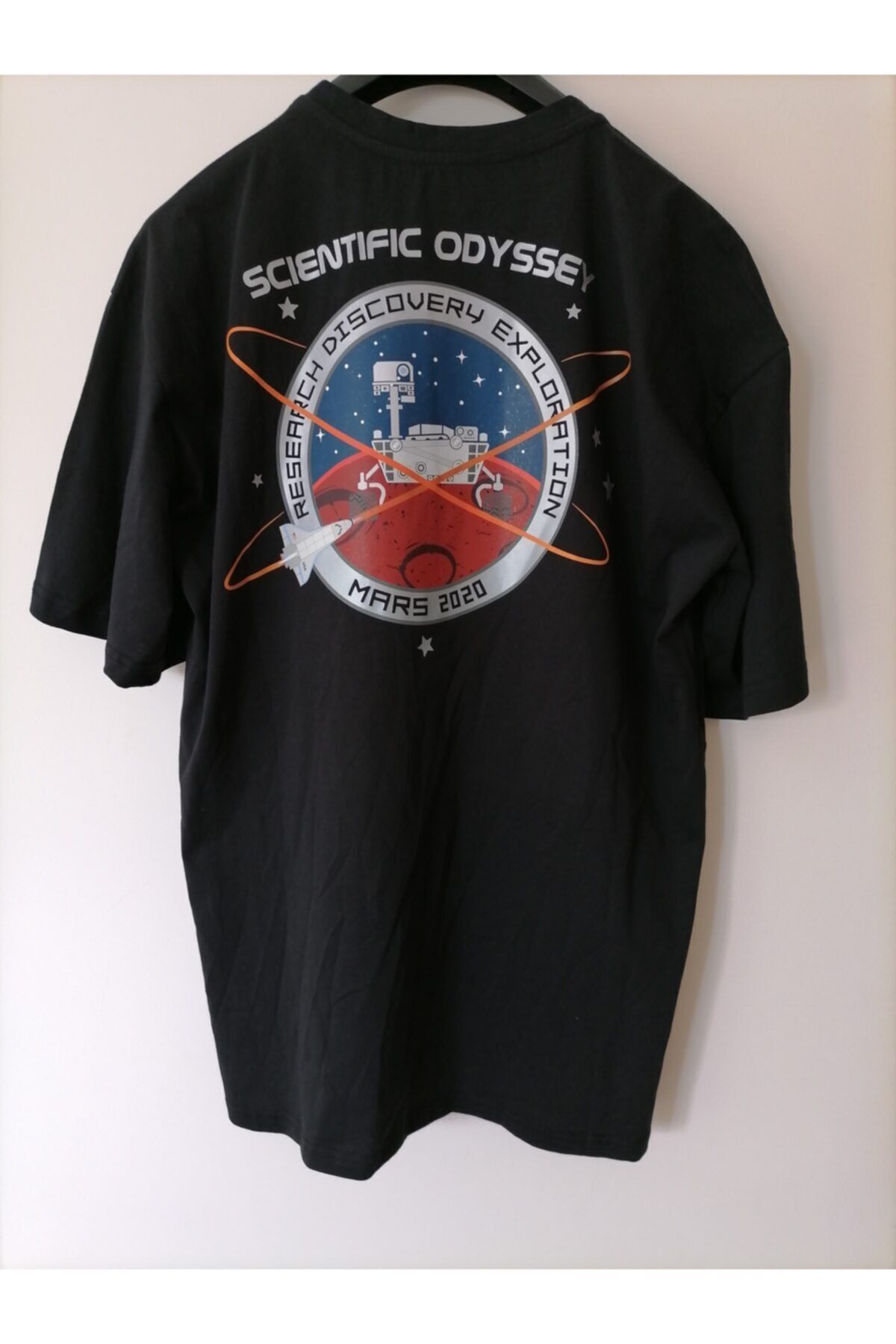 Mars Baskılı Oversize Tişört