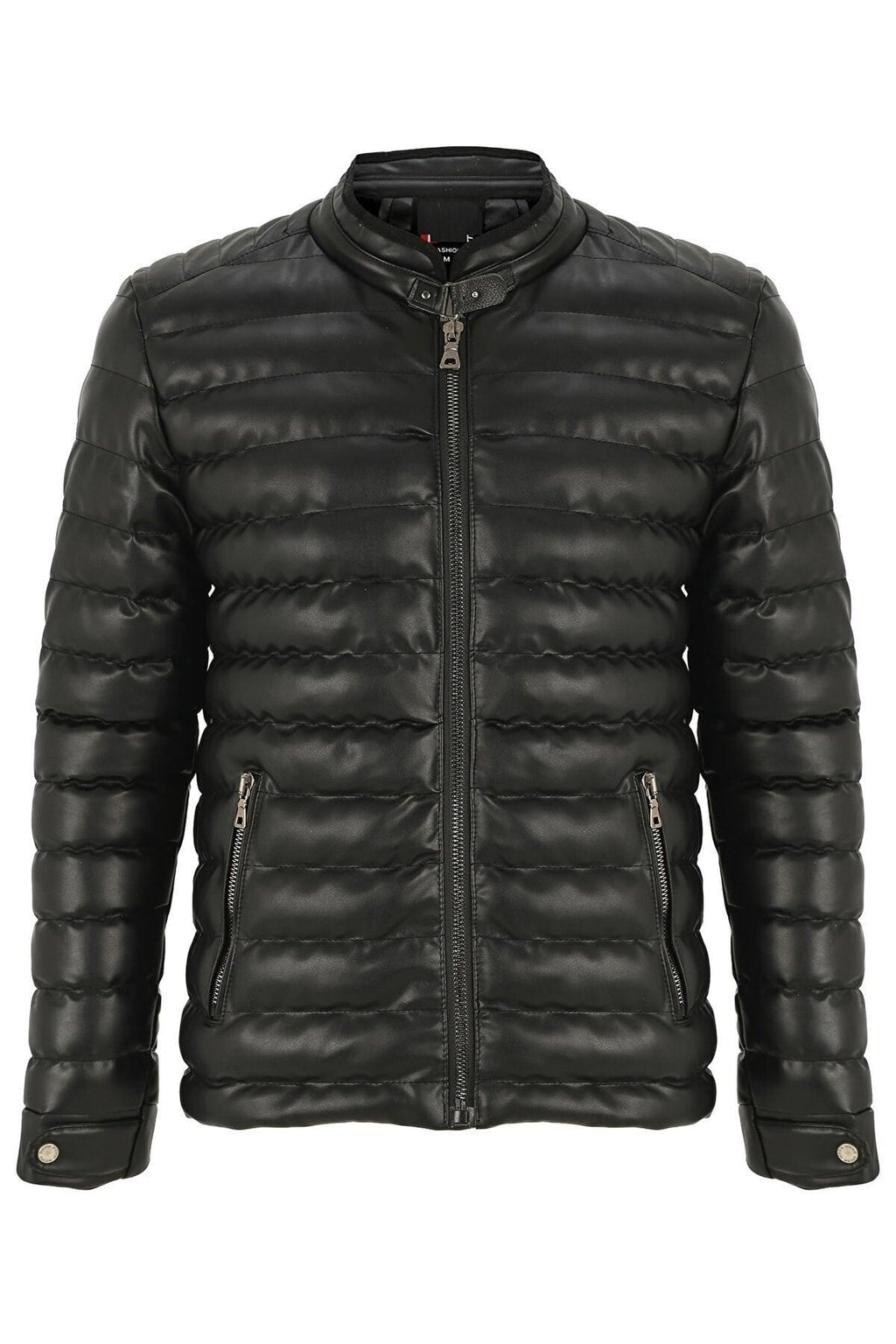 Magical Fashıon Yeni Sezon Erkek Siyah Slim Fit Deri Mont